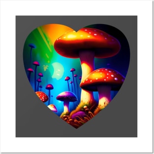 Love mushrooms Posters and Art